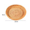 thumbnail image 4 of pitrice Osier Tissé Rond Snack Fruit Bol Rotin Nourriture Plateau Organisateur 22x4cm, 4 of 8