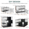 thumbnail image 3 of 56-Panel Black Metal Pet Playpen Cage for Rabbit, Chinchilla – DIY Small Animal House & Storage Rack, 41.3" x 27.6" x 41.3", 3 of 7