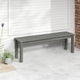 thumbnail image 4 of Gymax 2PCS 55'' HDPE Outdoor Bench Weatherproof Backless Patio Garden Bench Gray, 4 of 10