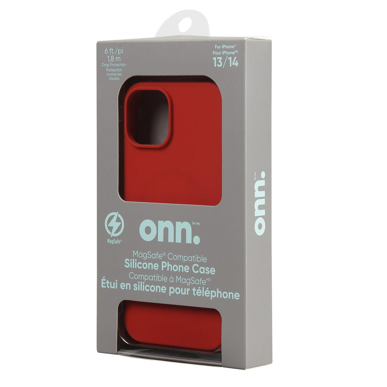 Étui en silicone compatible MagSafe de onn. pour iPhone 13 et iPhone 14