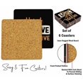 thumbnail image 4 of Inkdotpot Set of 6 Drink Coasters Easy Clean 4-inch SquareCoastersCork Base-Reusable- Quotes, 4 of 8