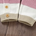 thumbnail image 4 of UAMVSH Newborn Girl Boy Striped Sweater Rompers Fall Winter Long Sleeve Button down Jumpsuits Warm Color Block Infant Outfits(12-18 Months,Pink), 4 of 5