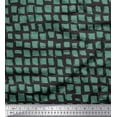 thumbnail image 1 of Soimoi Green polyester Crepe Fabric Stripe & Square Geometric Fabric Prints By Yard 42 Inch Wide, 1 of 3