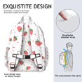 thumbnail image 3 of Sac à Dos Étudiant Fraises et Fleurs d'Été Durable et Résistant à l'Eau avec Sangle de Poitrine Réglable et Épaules Rembourrées Confortables, 3 of 6
