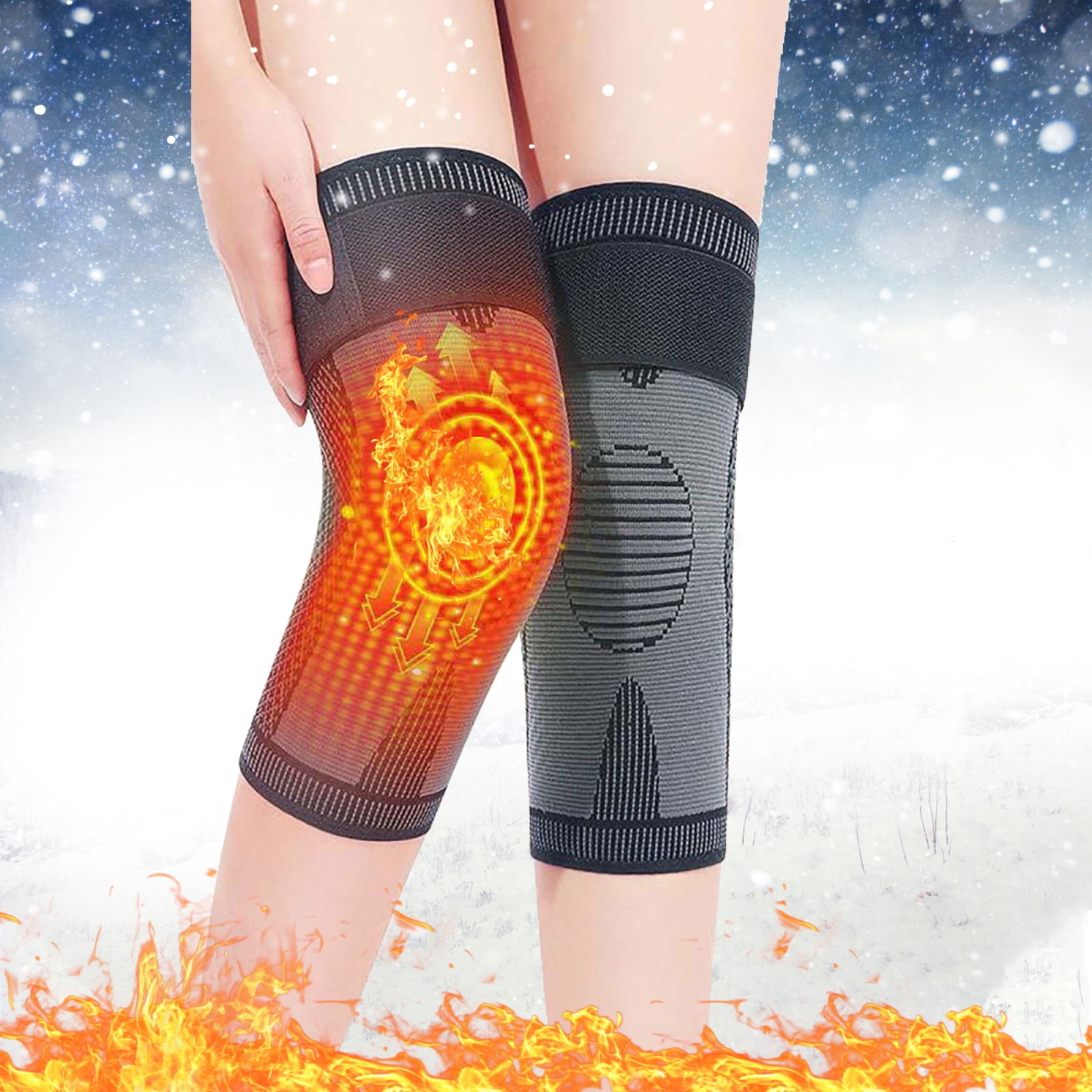 LSLJS Acupressure Self-heating Shaping Knee Sleeve,Self Heating Knee Pads, Self Heating Knee Pads