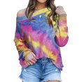 thumbnail image 1 of Women Tie Dyed Rainbow Printed Long Sleeve Sweatshirt, 1 of 4