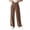Brown, variant on Timegard Suit Pants for Women Straight Leg Ruched High Waist Formal Casual Office Lightweight Trousers