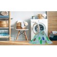 thumbnail image 2 of Ahgly Company Tapis de Zone Rond d'Intérieur Lavable à la Machine, Transitionnel, Bleu Hosta Bleu, 7 Pieds Rond, 2 of 7