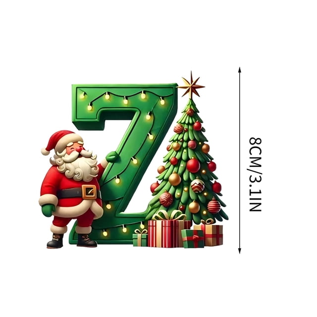 Nilvkv 26 Letters Christmas Tree Decoration Pendant Christmas Tree Ornaments Personalized DIY Christmas Ornaments Christmas Decoration Xmas Tree Hanging Decor Feature