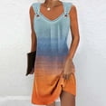 thumbnail image 1 of FcBaudy Camisole Sans Manches Robe Col en V, Robes d'Été pour Femmes, Robes Femmes Imprimées Élégantes Décontractées Style Robe Col en V avec Bretelles Robe Femmes, 1 of 5
