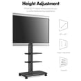 thumbnail image 3 of FITUEYES Meuble Télé Mobile pour Écrans LCD LED OLED Plasma à Écran Plat de 32 à 65 Pouces avec Roulettes, Support Pivotant et Tablettes, Hauteur Ajustable, 3 of 7