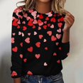 thumbnail image 1 of T-shirts de Saint-Valentin pour Femmes, Chandail en Molleton à Col Rond avec Cœur d'Amour, Chandail Mignon Gnome, Hauts, Tenues, Vêtements, Mode pour Dames, Col Rond, Manches Longues, T-Shirt Imprimé Saint-Valentin, 1 of 4