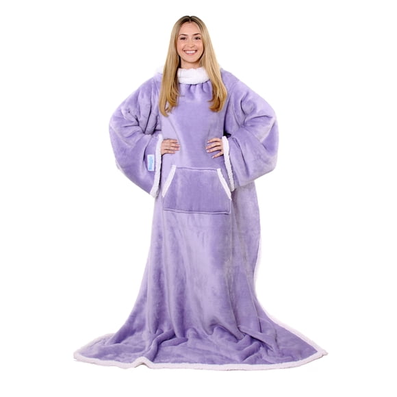 Snuggie la Couverture Portable Originale avec Manches et Poches / Sherpa, Jeté Douillet Surdimensionné pour Adultes Hommes et Femmes, Lavable à la Machine, Excellent Cadeau pour les Fêtes, Vu sur