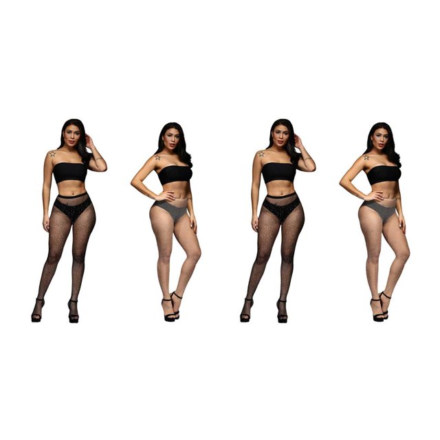 kurtrusly 2 Pcs Collants Aguichant Bas Résille Bas en Maille Bas pour Dames Fournitures pour Femmes 2Ensemble
