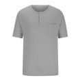 thumbnail image 4 of FAIWAD Men's Short Sleeve Shirts Button Casual Slim Mock Neck Basic Tees Summer Solid Color Workout Tops, 4 of 8