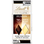 Lindt EXCELLENCE Fusion 70% Noir & Barre de chocolat blanc, 100g