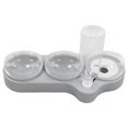 thumbnail image 3 of Puppy Double Food Bowls, Odourless PP Removable Cat Wet Dry Food Bowl Set Multipurpose Cervical Spine Protection With 500ml Water Bottle For Dogs Gray, 3 of 8