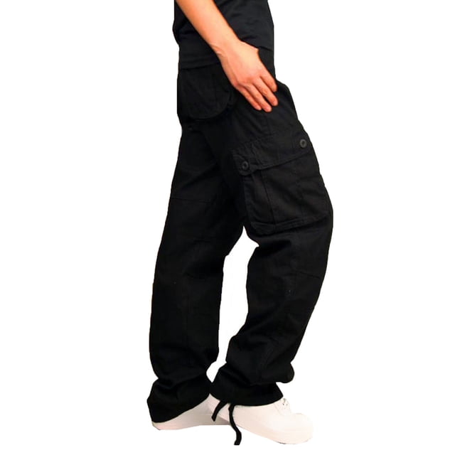 XZNGL Mens Solid Multi-Pocket Washed Overalls Outdoor Casual Pants Trousers