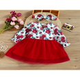 thumbnail image 2 of Girls Sets Long Sleeve Floral Mesh Patchwork Dress Headband, 2 of 6