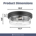 thumbnail image 4 of Prominence Home Madalyn 13" Flush Mount Ceiling Light, Clear Drum Glass, Bronze, 4 of 10