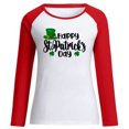 thumbnail image 4 of QIPOPIQ T-Shirts à Manches Longues à Col Rond pour Femmes T-Shirts de la Saint-Patrick T-Shirt Imprimé Trèfle de Printemps T-Shirt Vert Porte-Bonheur T-Shirts de la Saint-Patrick Tuniques Patchwork Hauts Chemises de Fête Aubaines, 4 of 6