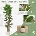 thumbnail image 4 of HOMCOM Ensemble de 2 Fausses Feuilles de Figuier, Arbre Factice de 6 Pi pour Déco Intérieure, 4 of 10