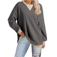 thumbnail image 1 of biudgviw Sweatshirts for Women Crew Neck Long Sleeve Oversized Pullover Tops Color Block Loose Fit Fall Clothings, 1 of 4