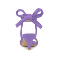 thumbnail image 2 of BLISSFUL STEP Women Open Toe Ankle Bow Tie Mid Heels Sandals Purple 8, 2 of 7