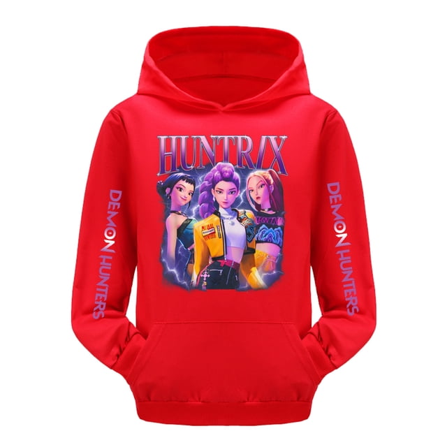 DemonHunters by kpopsingers Ragazze Filles à Imprimé Graphique Chandail à Capuchon Confortable Tenue Décontractée et Activités de Plein Air Chandail Molletonné Doux et Douillet