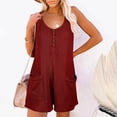 thumbnail image 4 of Fankiway Women's Sleeveless Romper, Solid, Polyester, Small, 4 of 9