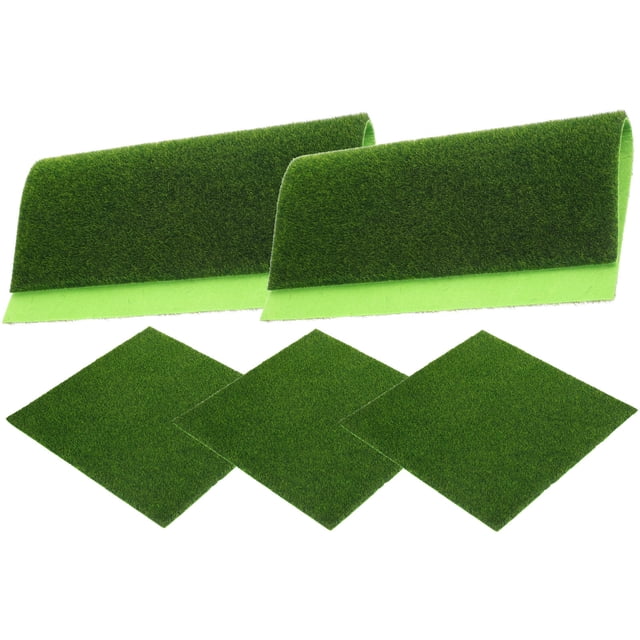 USHOBE 5Pcs Garden Artificial Grass for Micro Landscape and DIY Crafts Green
