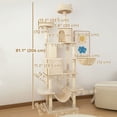 thumbnail image 3 of PawHut 81" Large Cat Tree w/ Scratching Posts, Cat Condos, Beds, Beige, 3 of 10