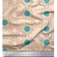 thumbnail image 1 of Soimoi White Poly Georgette Fabric Sun Mandala Decor Fabric Printed Yard 42 Inch Wide, 1 of 5