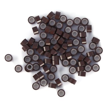 Peahefy Anneaux d'Extension de Cheveux, Perles d'Extension de Cheveux, 500 Pcs/bouteille 5MM Anneaux de Liaison Doublés en Silicone Boucles pour Extension de Cheveux Humains 5 Couleurs