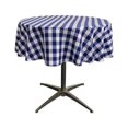 thumbnail image 1 of LA Linen TCcheck51R-RoyalK50 Nappe à Carreaux en Polyester, Blanc & Bleu Royal - 51 Po. Rond, 1 of 2