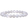 thumbnail image 1 of Angelstones Bracelet Extensible Unisexe en Perles Rondes 8 mm avec Pierre de Soleil Naturelle Blanche, 1 of 3