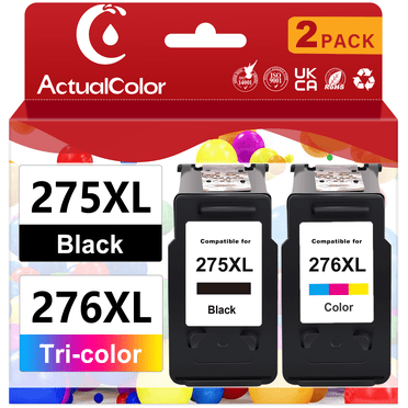 275XL 276XL Ink Cartridge for Canon 275 276 Ink Cartridge for Pixma TS3722 TR4722 TS3522 Printer, 2 Pack