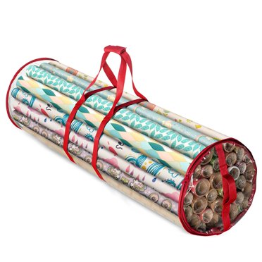 Zober Wrapping Paper Storage Container - Fits 14 to 20 Standard Rolls Up to 40"- Slim Design - Under Bed Gift Wrap Organizer - Closet Storage Wrapping Paper Holder