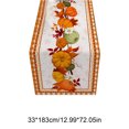 thumbnail image 3 of Chemin de Table Citrouille d'Automne pour l'Action de Grâce avec Motif à Carreaux Feuille d'Érable, Décor de Table de Cuisine et Salle à Manger en Lin pour Fête des Récoltes, Réutilisable, Facile à Nettoyer, Accent Festif pour la Maison, 3 of 9