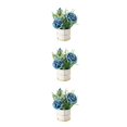 thumbnail image 3 of relayinert Simulation Flower Set Low Maintenance Easy To Clean Fake Peony Silk Hydrangea Flower Silk Artificial Flowers With Vase rose blue 3Set, 3 of 6