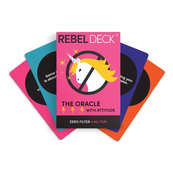 REBEL DECK - The Oracle with Attitude, Unfiltered Oracle Cards, Not Your Typical Positivity Cards Deck, Card Games, Self Care Oracle Cards, Funny Oracle Deck, 60 Cards