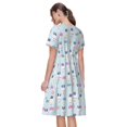 thumbnail image 2 of Bixox Women's Short Sleeve Summer Dress Loose Swing Knee Length Dresses with Pockets-Rabbit In The Rain, 2 of 7