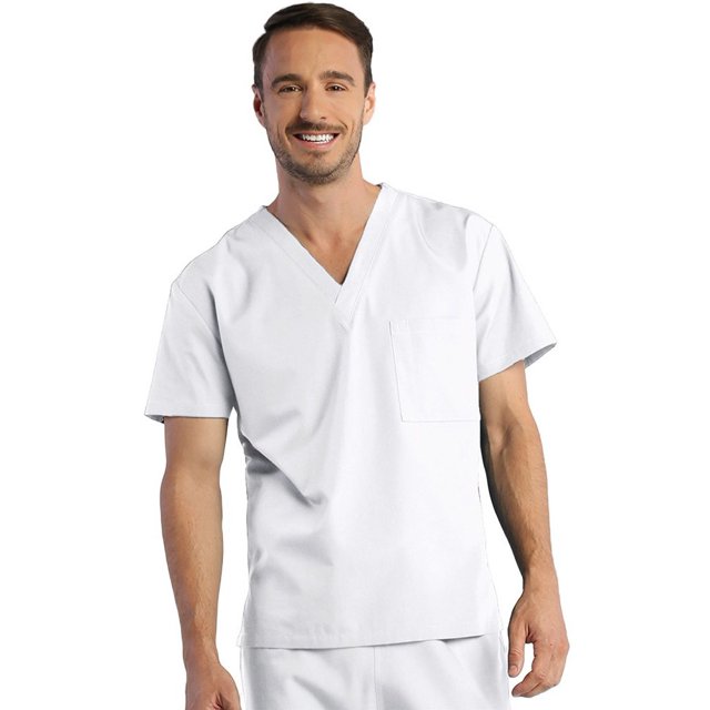 Red Panda Unisex V-Neck Solid Scrub Top