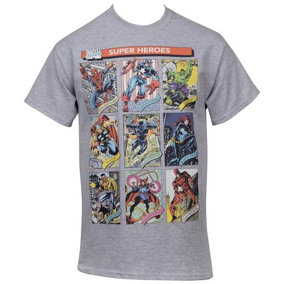 Avengers 821910-3xlarge Marvel the Avengers Hero Trading Card Images T-Shirt, 3XL