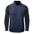 thumbnail image 1 of Yuyuzo Men Gym Tops Tees Workout Shirts 1/3 Zipper Neck Long Sleeve Solid Color Patchwork Pullover Golf Blouse, 1 of 7