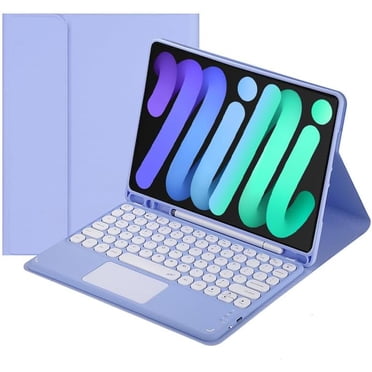 Touch Keyboard Case for iPad Mini 7 (A17 Pro)/Mini 6th Generation Case 8.3 inch (2024/2021) with Pencil Holder - Magnetically Detachable Touch Bluetooth Keyboard