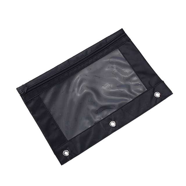 Dalazy Practical Office Supplies Stylish Zippered Document Pouch Storing Files Black 1Set