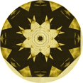 thumbnail image 1 of Ahgly Company Tapis Rond Lavable en Machine Intérieur Transitionnel Noir Brun, 5 Pieds Rond, 1 of 7