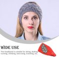thumbnail image 3 of fastboy Crochet Headbands Winter Leaves Pattern with Rhinestones Elastic Head Protector Wide Warm Chunky Hair Accessories for Girls Red, 3 of 5