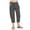 Dark Gray, variant on LOVZFMLL Women's Capri Pants, Casual Cotton Linen Drawstring Elastic Waist Wide Leg Cropped Trousers Dark Blue, 5XL